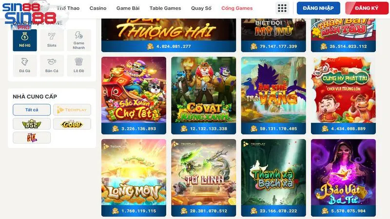 Kho game đầu tư khủng với nhiều trò chơi